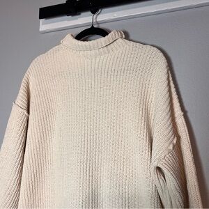 Aerie Chunky Knit Sweater Women’s XS Cozy Cream Oversized Fisherman Nautical